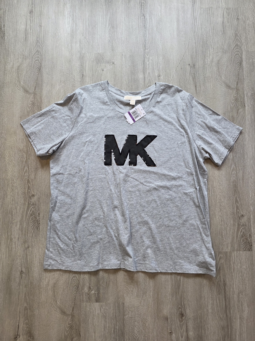 Michael Kors Gray Tee with Black MK Logo Size 2XL